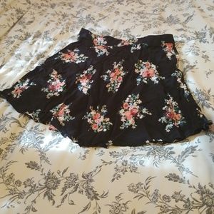 Black floral skirt